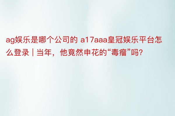 ag娱乐是哪个公司的 a17aaa皇冠娱乐平台怎么登录 | 当年，他竟然申花的“毒瘤”吗？