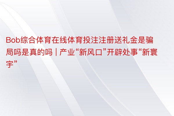 Bob综合体育在线体育投注注册送礼金是骗局吗是真的吗 | 产业“新风口”开辟处事“新寰宇”